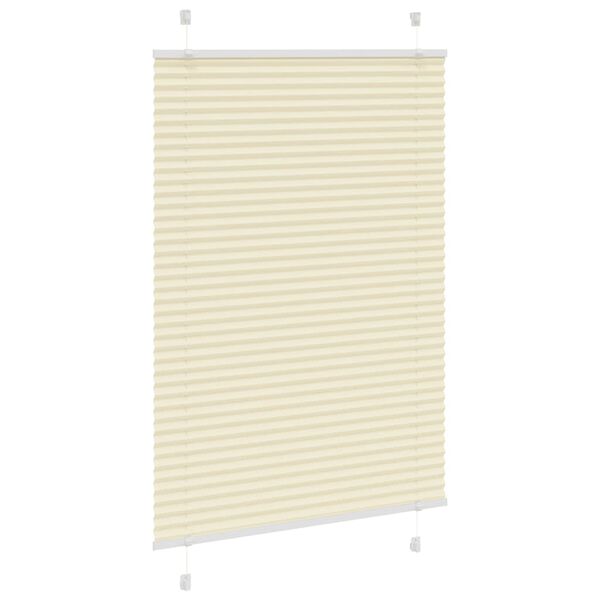 vidaXL Pleated Blind Cream 95x100 cm Fabric Width 94.4 cm Polyester