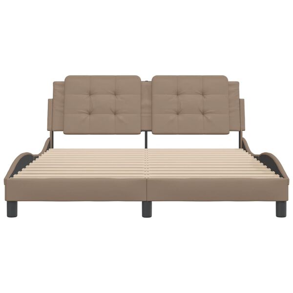 vidaXL Bed Frame without Mattress "Zadar" Cappuccino 160x200 cm Faux Leather