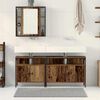 vidaXL Bathroom Vanity Units with Shelf 3 pcs Brown Engineered wood