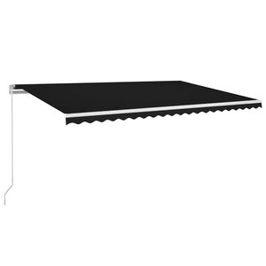 vidaXL Manual Retractable Awning with LED 500x300 cm Anthracite (313203+46850)
