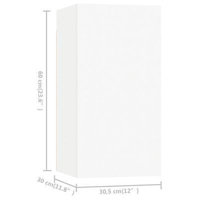 vidaXL TV Cabinets 7 pcs White 30.5x30x60 cm Engineered Wood