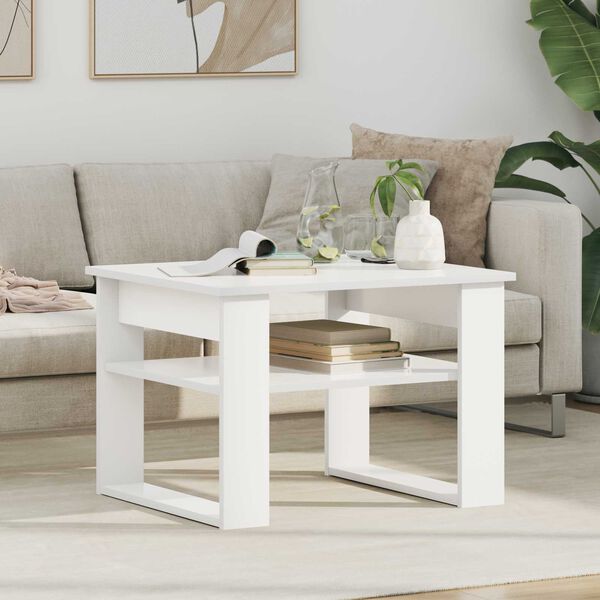 vidaXL Coffee Table with Storage White 64 x 54 x 44 cm Engineered Wood