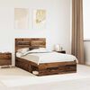 vidaXL Bed Frame with Headboard Old Wood 120 x 200 cm Solid Pine Wood