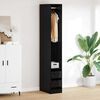 vidaXL Wardrobe with Drawer Black Oak 50 x 30 x 200 cm Engineered Wood