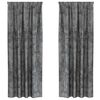 vidaXL Velvet Curtains with Curtains 2 pcs Grey 225 x 140 cm Velvet