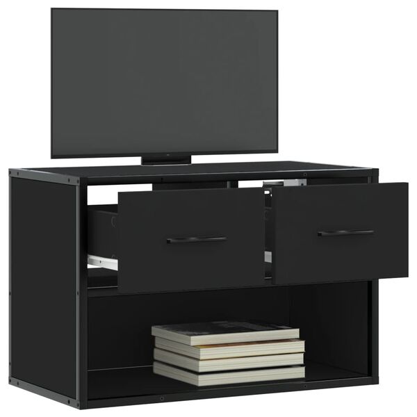 vidaXL TV Cabinet Black 60x31x39.5 cm Engineered Wood and Metal