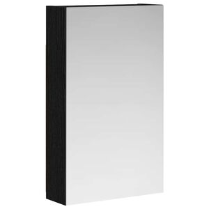 vidaXL Bathroom Mirror Cabinet Black Oak 30 x 10.5 x 50 cm