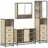 vidaXL 4 Piece Bathroom Furniture Set Sonoma Oak Engineered Wood