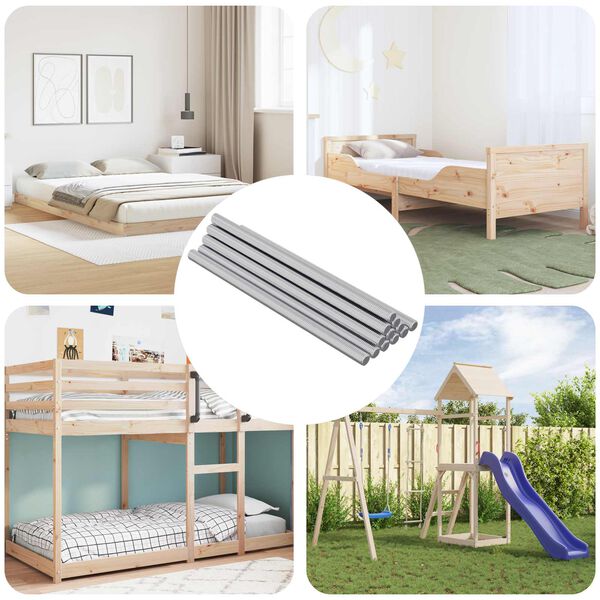 vidaXL Threaded Rod 900 pcs Silver Steel