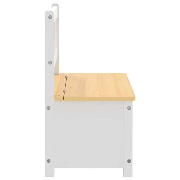 vidaXL Children Storage Bench White and Beige 60x30x55 cm MDF