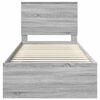 vidaXL Bed Frame Grey Sonoma 90 x 190 cm Solid Pine Wood