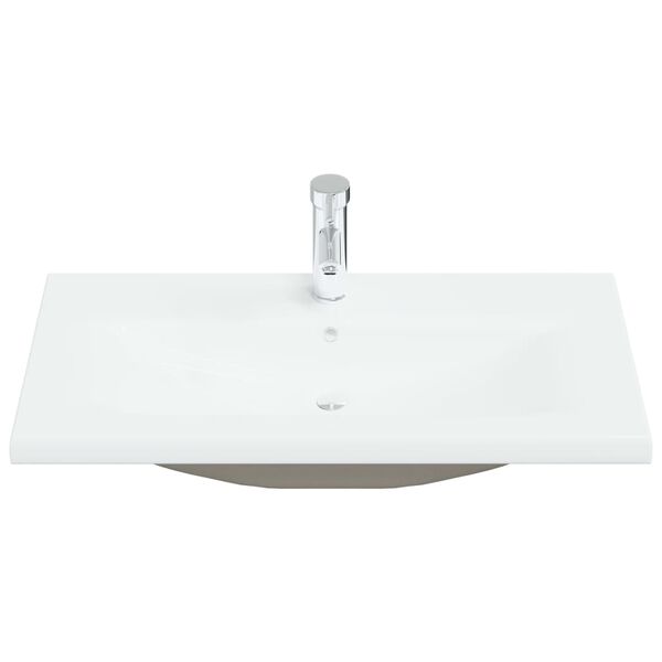 vidaXL Built-in Basin with Faucet 81x39x18 cm Ceramic White