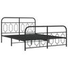 vidaXL Metal Bed Frame without Mattress with Footboard Black 135x190cm