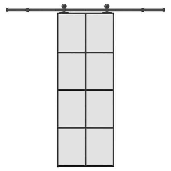 vidaXL Sliding Door with Hardware Set 76x205 cm ESG Glass&Aluminium
