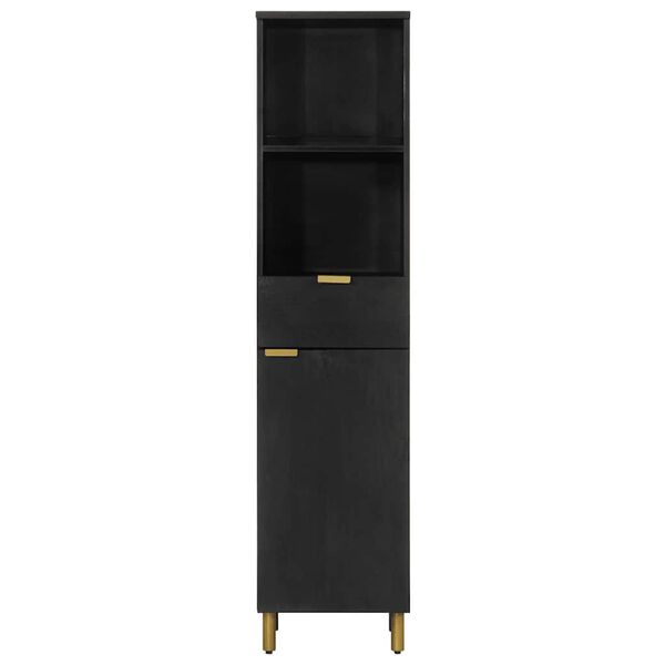 vidaXL Bathroom Cabinet Black 38x33x160 cm Solid Wood Mango