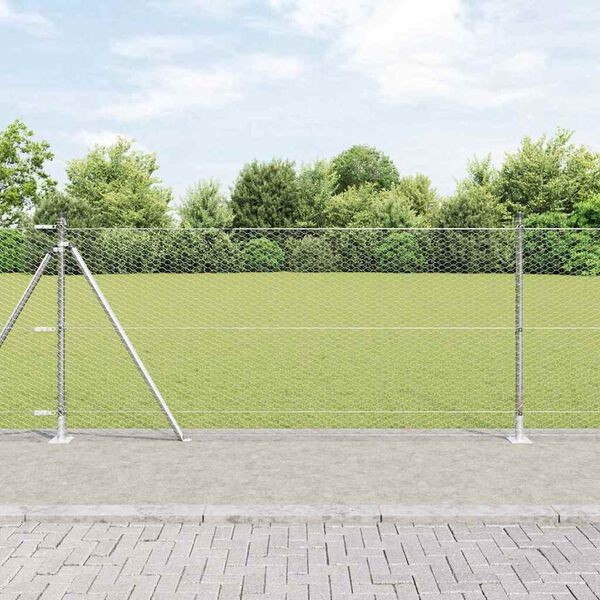 vidaXL Fence Post Silver 10 x 1 m (25 mm mesh) Steel