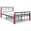 vidaXL Bed Frame without Mattress Metal and Solid Oak Wood 120x200 cm
