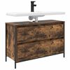vidaXL Bathroom Basin Cabinet with Drawers Smoked Oak 90x34.5x60 cm
