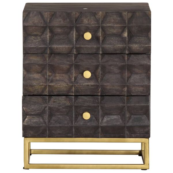 vidaXL Bed Cabinet Black 40x30x50 cm Solid Mango Wood
