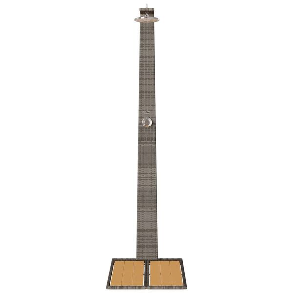 vidaXL Garden Shower Grey 60 x 80 x 214 cm Poly rattan