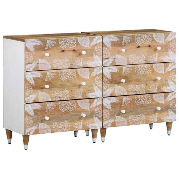 vidaXL Sideboards 2 pcs 60x33.5x75 cm Solid Wood Mango