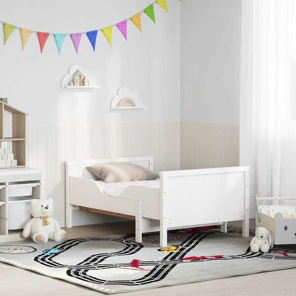 vidaXL Bed Frame with Mattress White 80 x 200 cm Solid Pine Wood