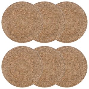vidaXL Seagrass Placemets 6 pcs Natural 100% Seagrass