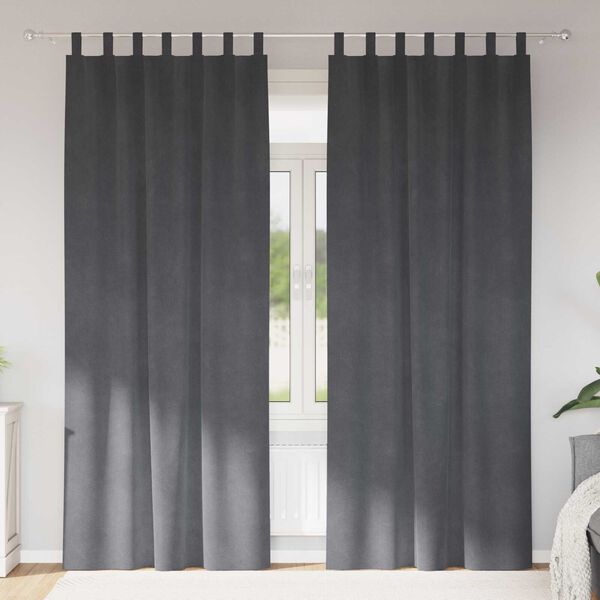 vidaXL Blackout Curtains 2 pcs Light Grey 140 x 245 cm Velvet