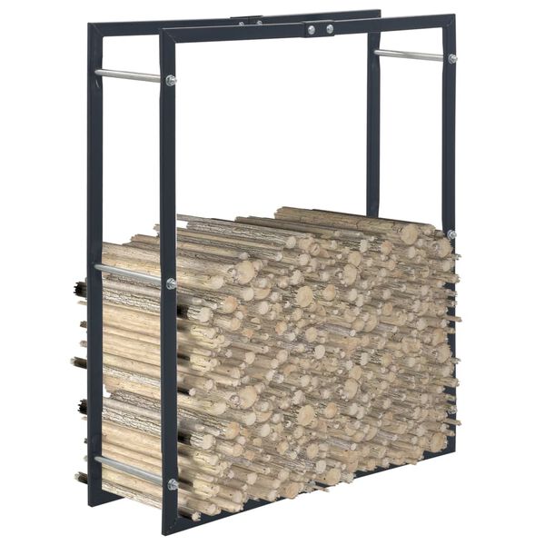 vidaXL Firewood Rack Black 80x25x100 cm Steel