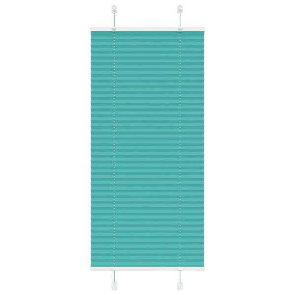 vidaXL Pleated Blind Petrol Green 55x100 cm Fabric Width 54.4 cm Polyester