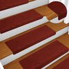vidaXL Stair Mats Self-adhesive 10 pcs 65x21x4 cm Bordeaux Red Rectangular Edge