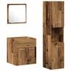 vidaXL Bathroom Furniture Set with Door 4 pcs Old Wood Engineered Wood