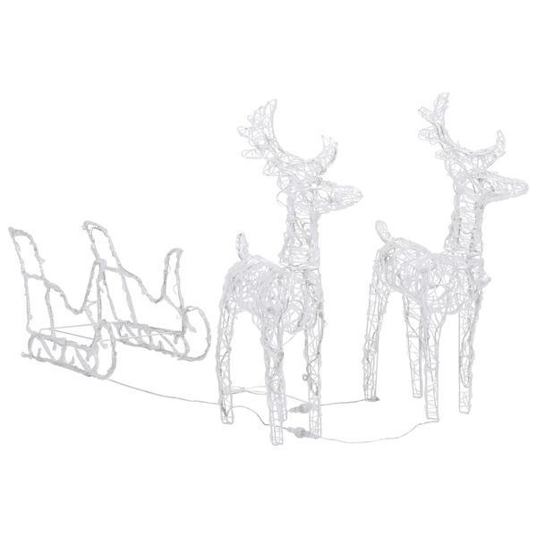 vidaXL Reindeers & Sleigh Christmas Decoration 320 LEDs Acrylic