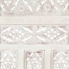 vidaXL Hand carved 4-Panel Room Divider White 160x165 cm Solid Mango Wood