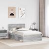 vidaXL Bed Frame Grey Sonoma 120 x 200 cm Solid Pine Wood