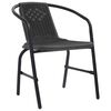 vidaXL Garden Dining Set 5 pcs Black Powder-Coated Steel