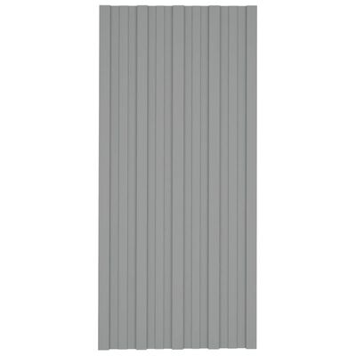 vidaXL Roof Panels 12 pcs Galvanised Steel Grey 100x45 cm