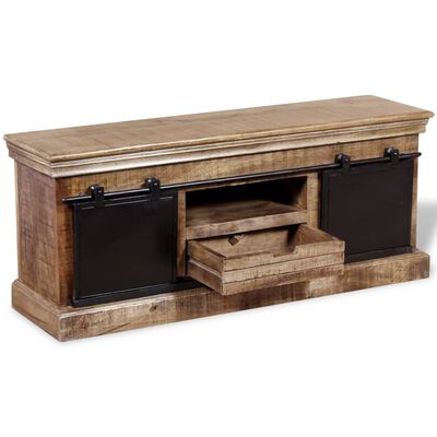 vidaXL TV Cabinet with 2 Sliding Doors Solid Mango Wood 110x30x45 cm
