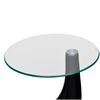 vidaXL Coffee Table 2 pcs with Round Glass Top High Gloss Black
