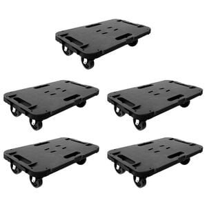 vidaXL Transport Trolleys 5 pcs Black Polypropylene 300 kg