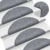 vidaXL Stair Mats Self-adhesive 15 pcs 56x17x3 cm Light Grey Half Round