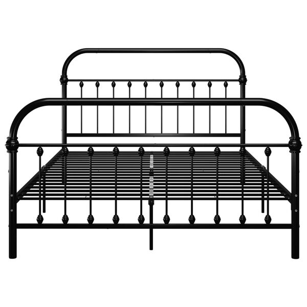 vidaXL Bed Frame without Mattress Black Metal 120x200 cm