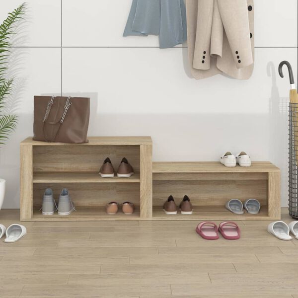 vidaXL Shoe Cabinet Sonoma Oak 150x35x45 cm Engineered Wood
