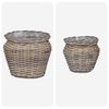 vidaXL Planter Basket with Storage 2 pcs Grey Lacak Rattan