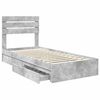 vidaXL Storage Bed Concrete Grey 90 x 200 cm Engineered Wood