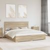 vidaXL Bed Frame with Drawer Sonoma Oak 200 x 200 cm Engineered Wood