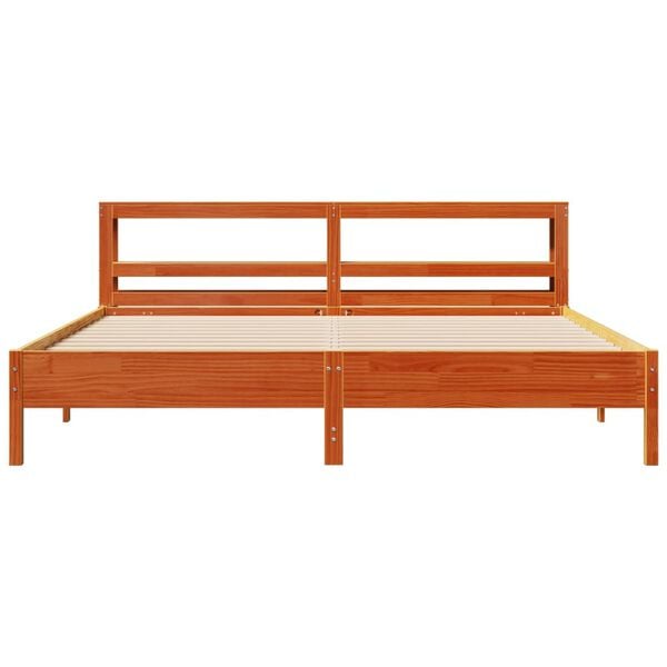 vidaXL Bed Frame without Mattress Wax Brown 180x200 cm Super King Solid Wood Pine
