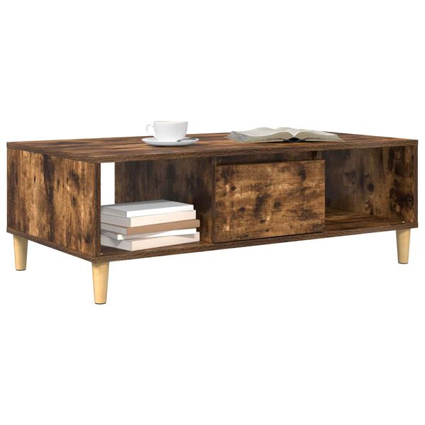 vidaXL Coffee Table Smoked Oak 102 x 55 x 35 cm Engineered Wood