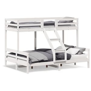 vidaXL Bunk Bed without Mattress 90x200/140x200 cm White Solid Wood
