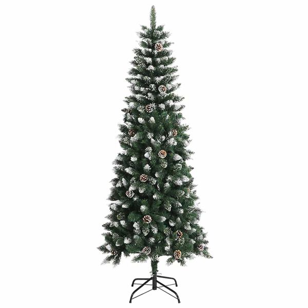 vidaXL Artificial Christmas Tree with 300 LEDs with Stand Green 210 cm